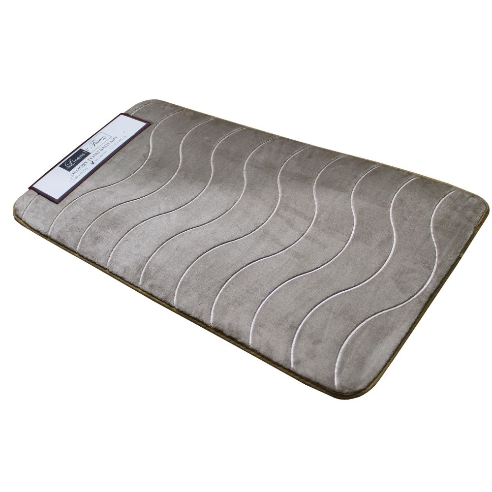 LINENS N' THINGS Memory Foam Bathroom Mat Wave 50X100 Taupe