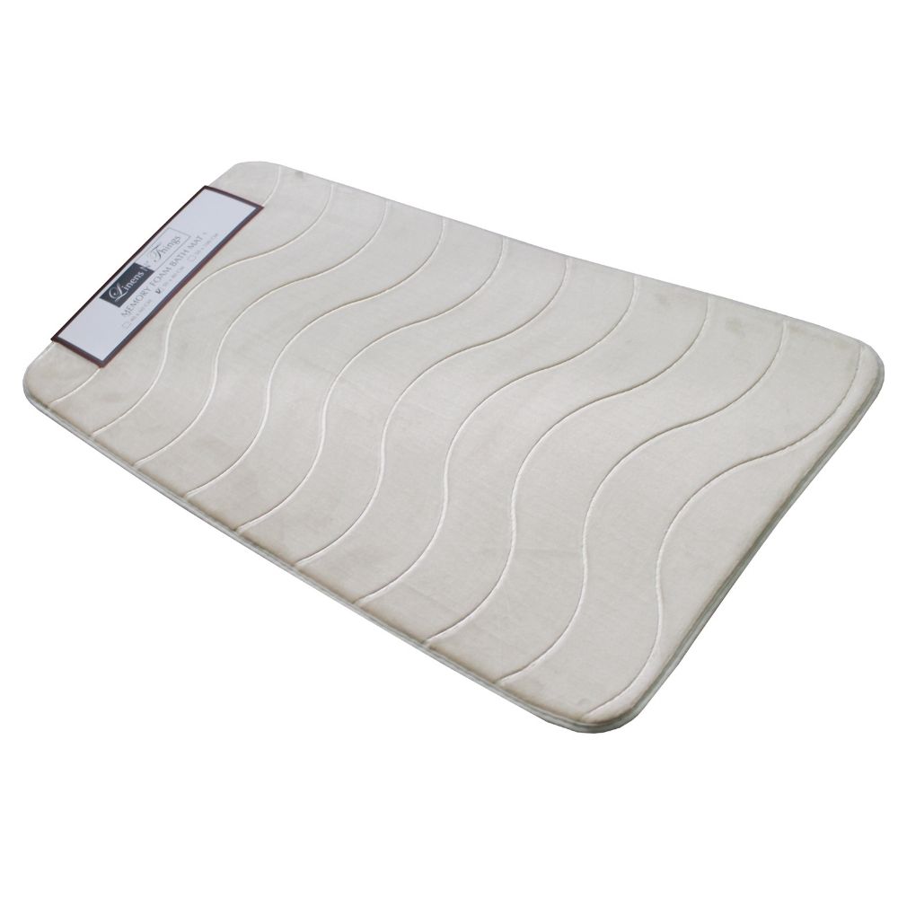 LINENS N' THINGS Memory Foam Bathroom Mat Wave Wave 50X100 Sand Dollar