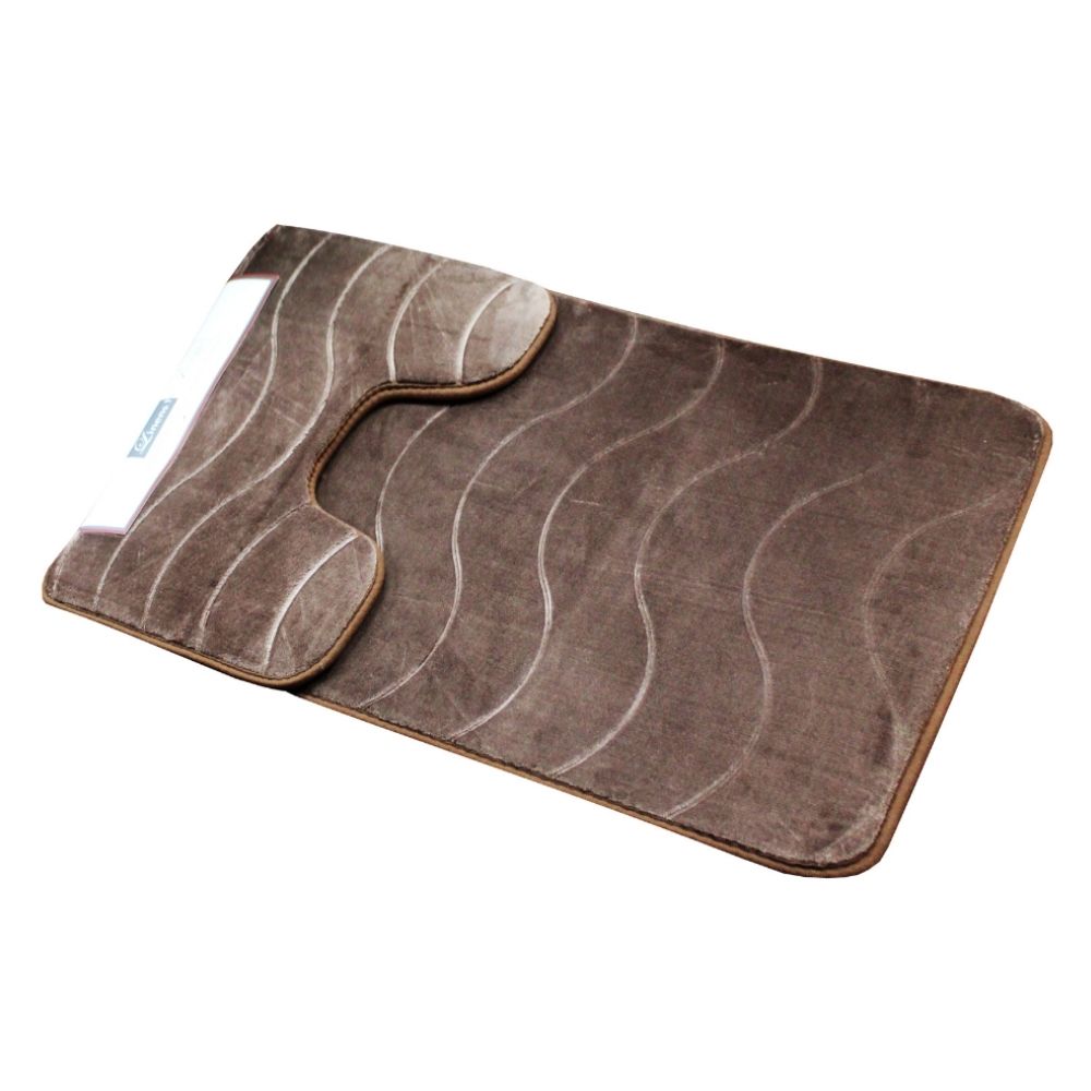 LINENS N' THINGS Memory Foam Bathroom Mat Wave 2 Piece Set Pinecone