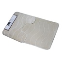 LINENS N' THINGS Memory Foam Bathroom Mat Wave Wave 2 Piece Set Sand Dollar