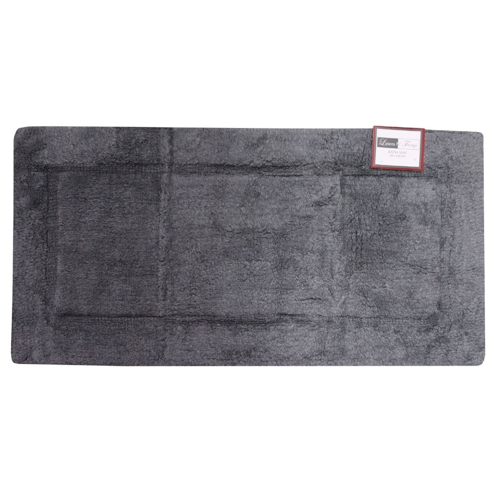 LINENS N' THINGS Cotton Bathroom Rug Hugh Collection 50X100 Gargoyle