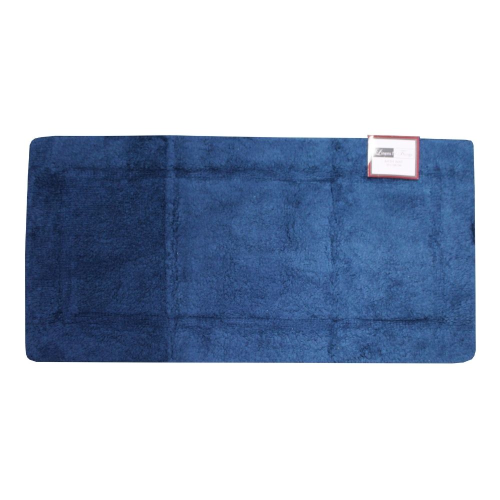 LINENS N' THINGS Cotton Bathroom Rug Hugh Collection 50X100 Mallard Blue