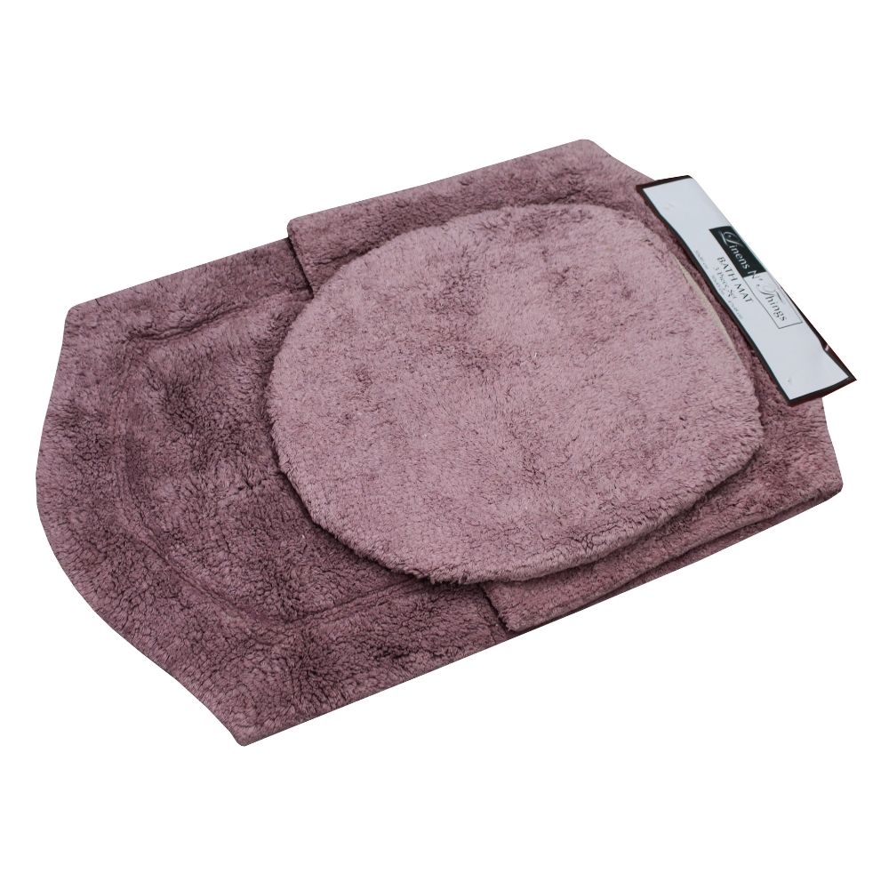 LINENS N' THINGS Cotton Bathroom Rug Hurley Collection 3 Piece Set  Nostalgia Rose