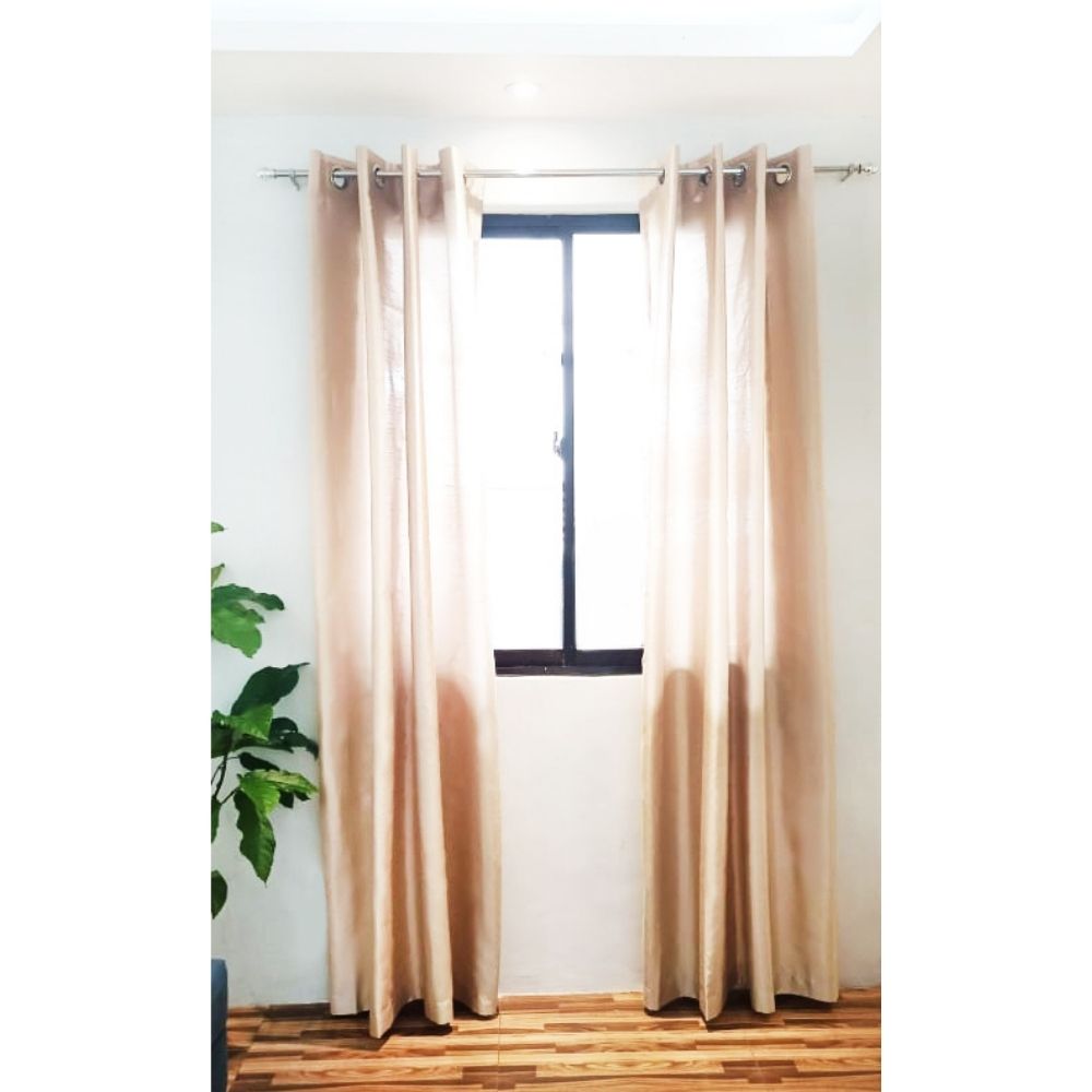 LINEO Window Curtain Semi Blackout Pack of 2 55"X84" Cement