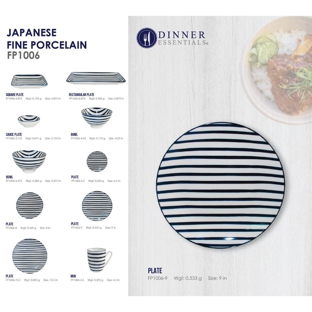 DINNER ESSENTIAL Decorative Printed Dinner Plate 9inch (2)