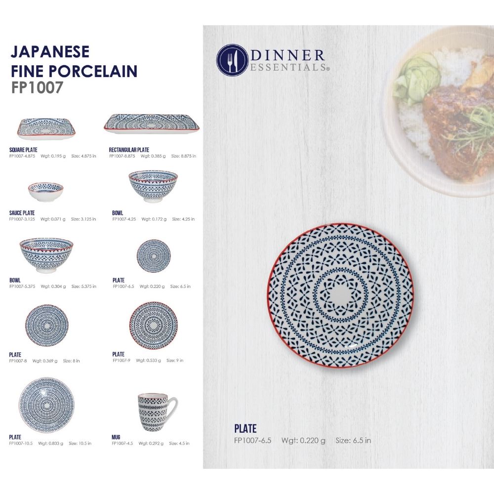 DINNER ESSENTIAL Decorative Printed Side Plate 6.5inch (3)