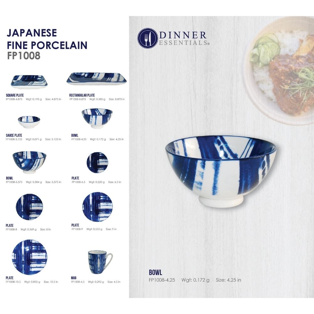 DINNER ESSENTIAL Decorative Printed Bowl 4.25inch (4)