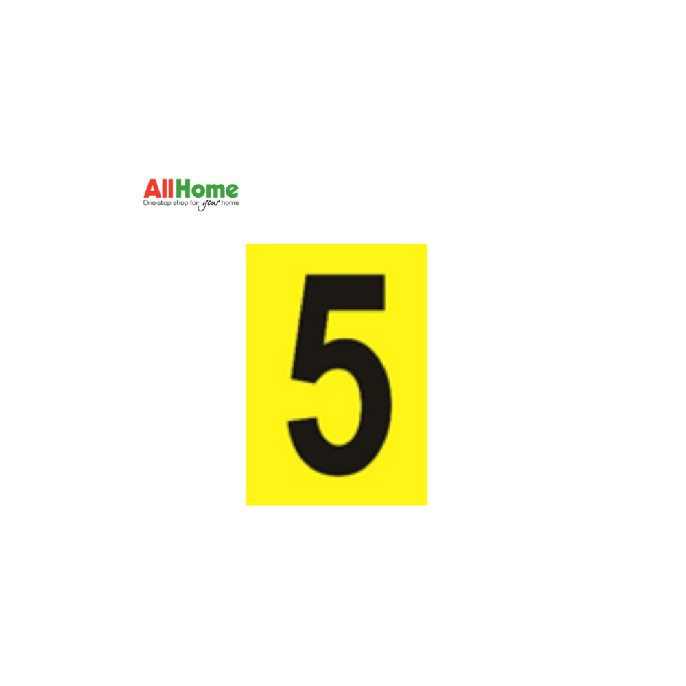 MELCAR Number 5 Signage Hi-Impact Plastic Monograms 2-1/8X3-3/8
