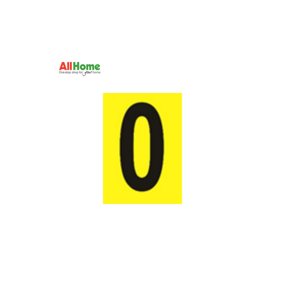 MELCAR Number 0 Signage Hi-Impact Plastic Monograms 2-1/8X3-3/8