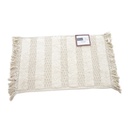 LINENS N' THINGS Cotton Bathroom Rug With Stripes and Tassel 50x100 Sand Dollar