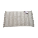 LINENS N' THINGS Cotton Bathroom Rug With Stripes and Tassel 50x100 Simple Taupe