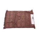 LINENS N' THINGS Cotton Bathroom Rug With Stripes and Tassel 2 Piece Set Pinecone 