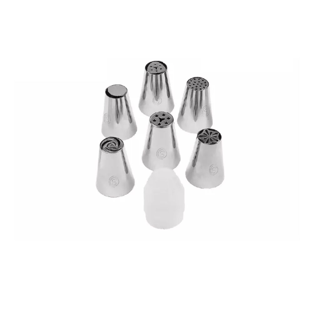 SLIQUE 7 pieces Nozzle Set Baking Accessories for Cake and Cupcake Decor