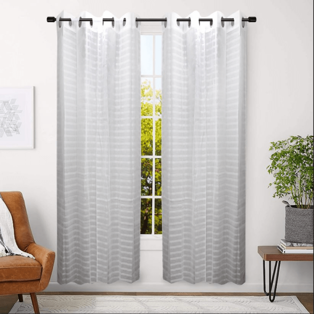 LINENS N' THINGS Wndow Sheer Curtain Line 55" x 84" Ecru