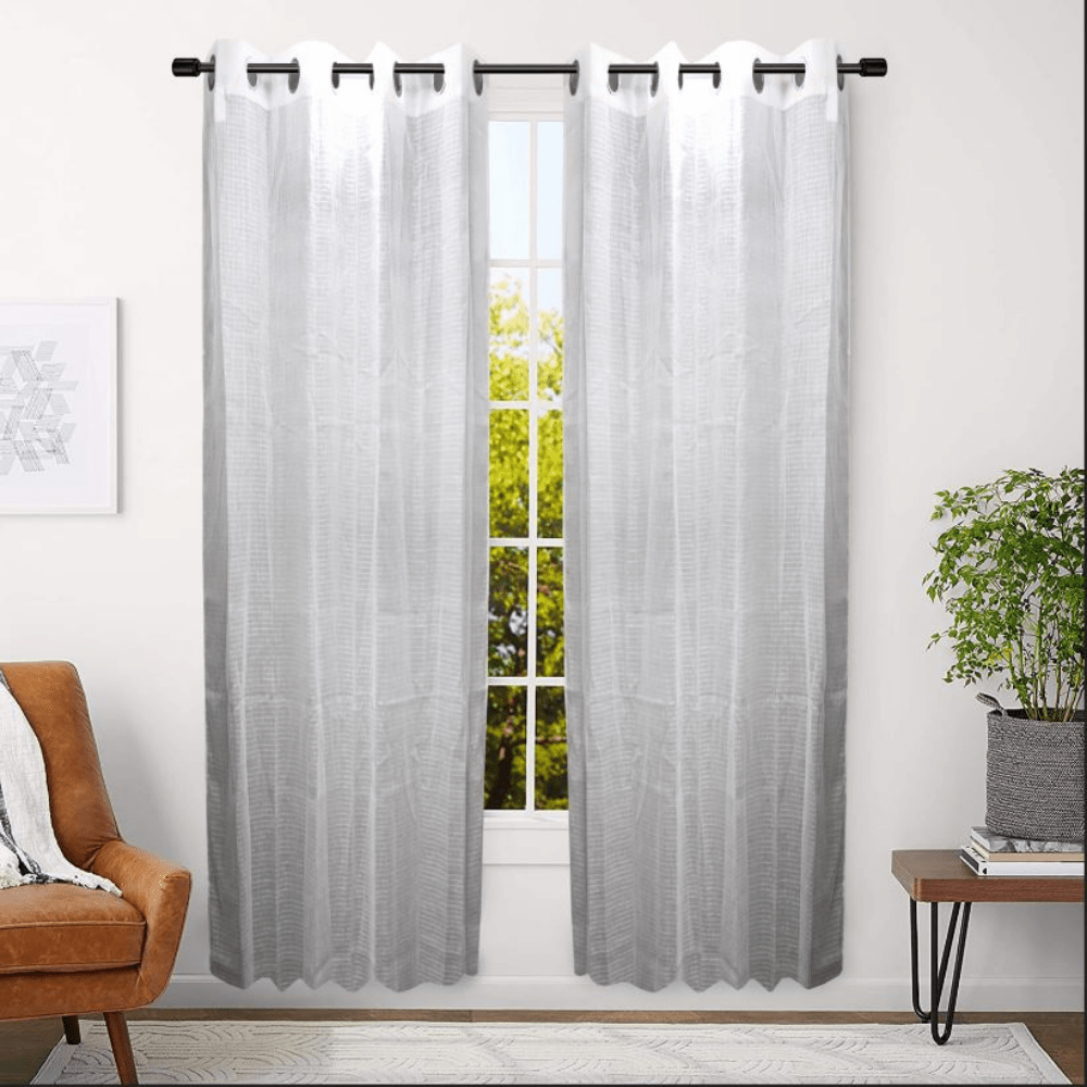 LINENS N' THINGS Wndow Sheer Curtain Mesh 55" x 84" Ecru