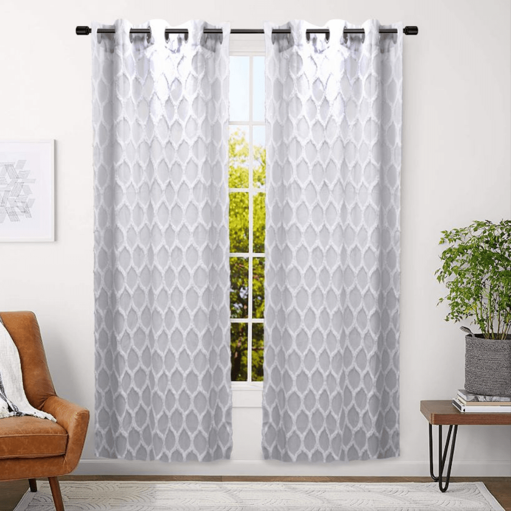 LINENS N' THINGS Window Sheer Curtain Spade 55" x 84" Dark Gray