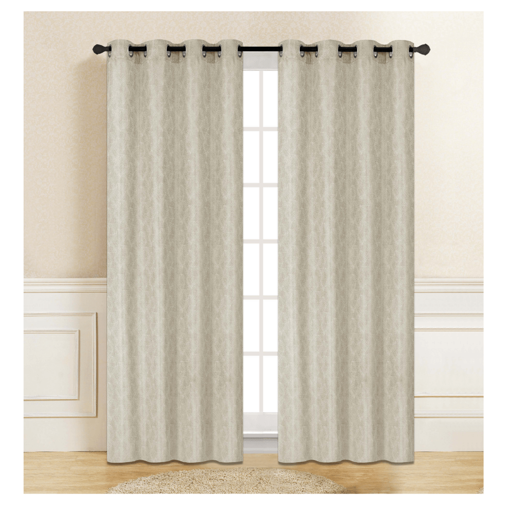 LINENS N' THINGS Window Curtain Jacquard Diamond 55" x 84" Brown