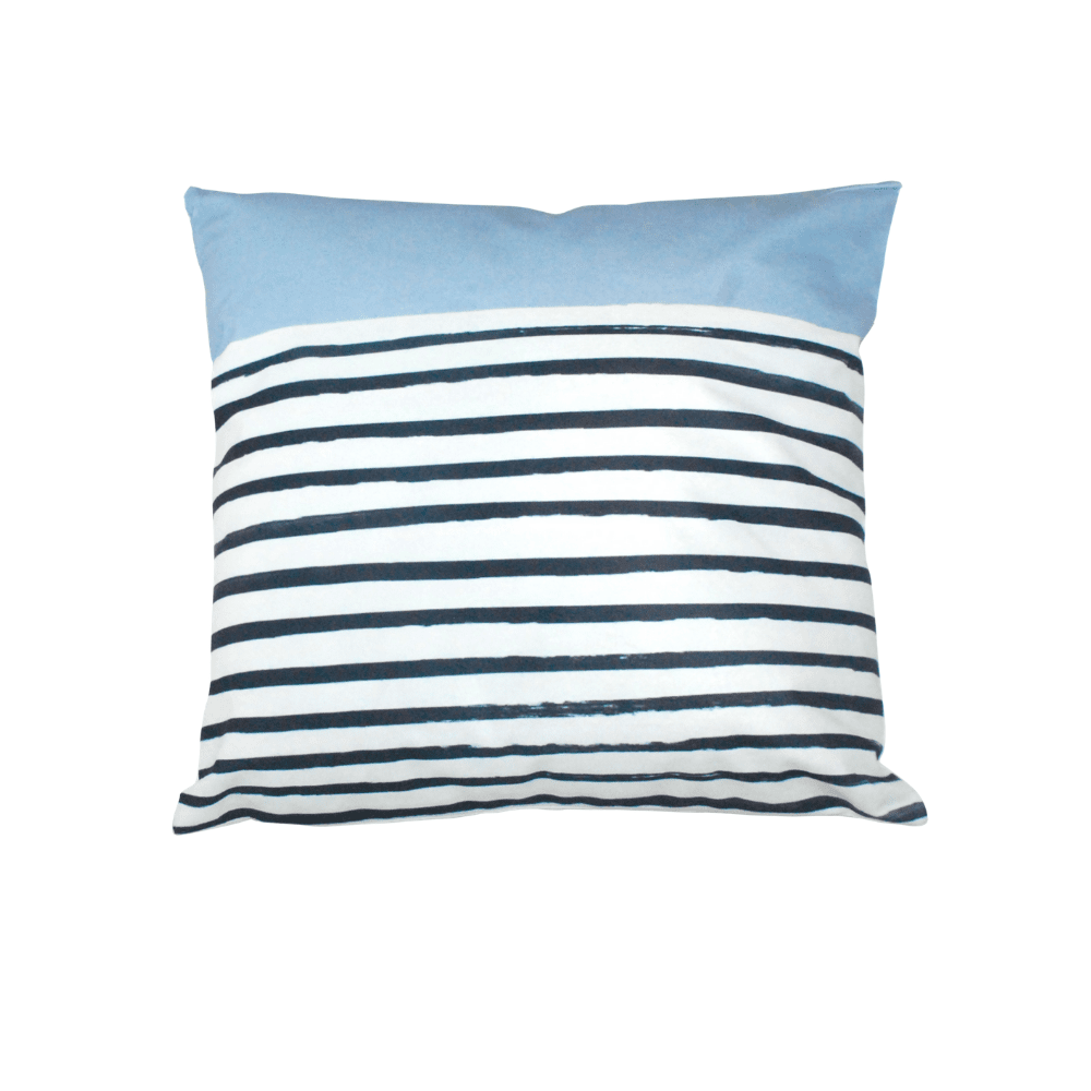 STYLE & COLLECTION Throw Pillow Case Suede 17" x 17" Stripes & Solid Gray