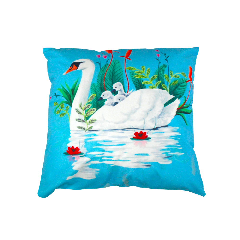 STYLE & COLLECTION Throw Pillow Case Suede 17" x 17" Swan