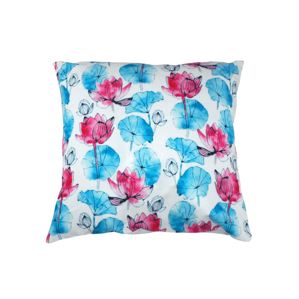 STYLE & COLLECTION Throw Pillow Case Suede 17" x 17" Watercolor Flower 3