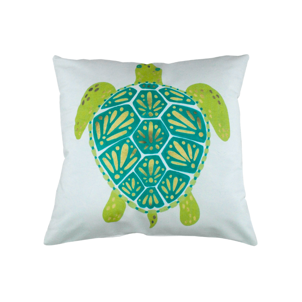 STYLE & COLLECTION Throw Pillow Case Suede 17" x 17" Turtle