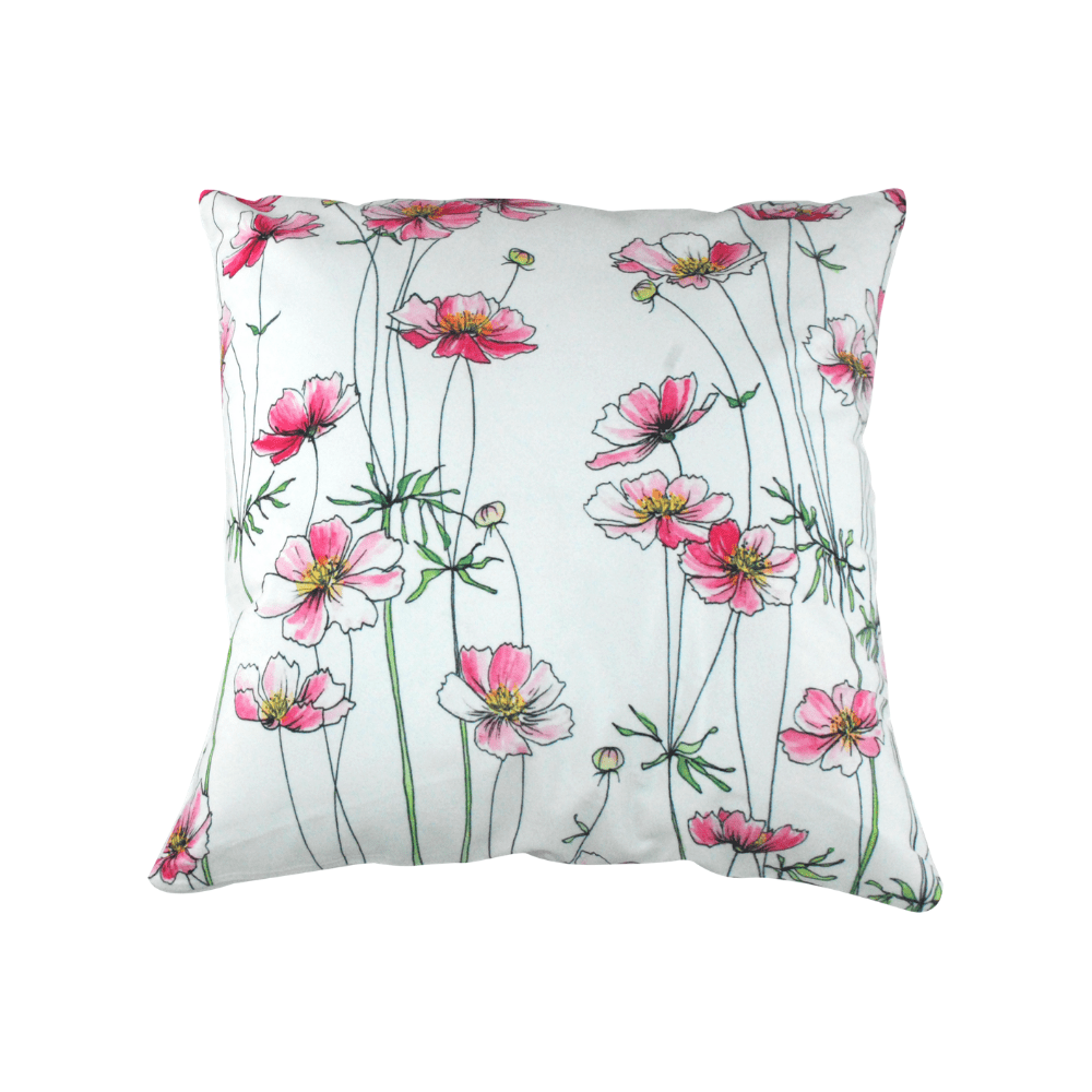 STYLE & COLLECTION Throw Pillow Case Suede 17" x 17" Flowers In Bloom