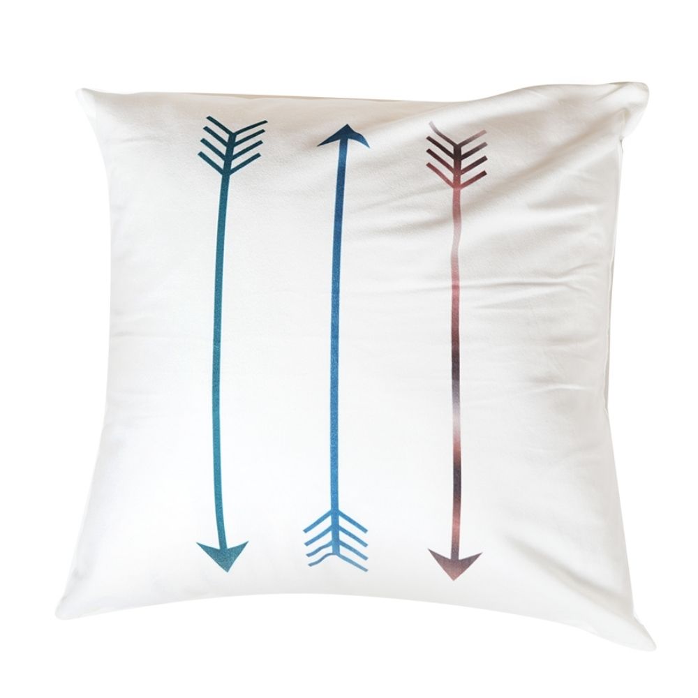Throw Pillowcase Suede 17" x 17" Arrow White
