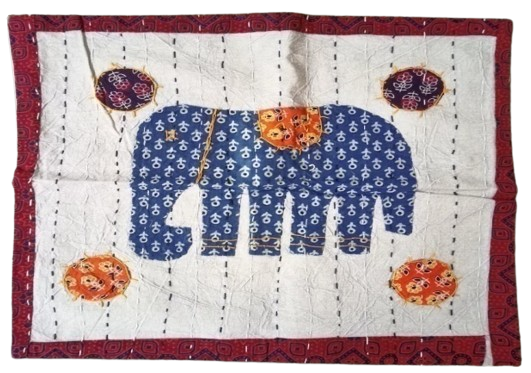 BBTPC011-1 16x16 INDIAN BLUE ELEPHANT DESIGN TPC