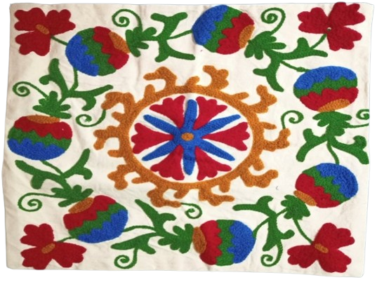 BBTPC019 17x17 BOHEMIAN EMBROIDED TPC WITH POMPOMS