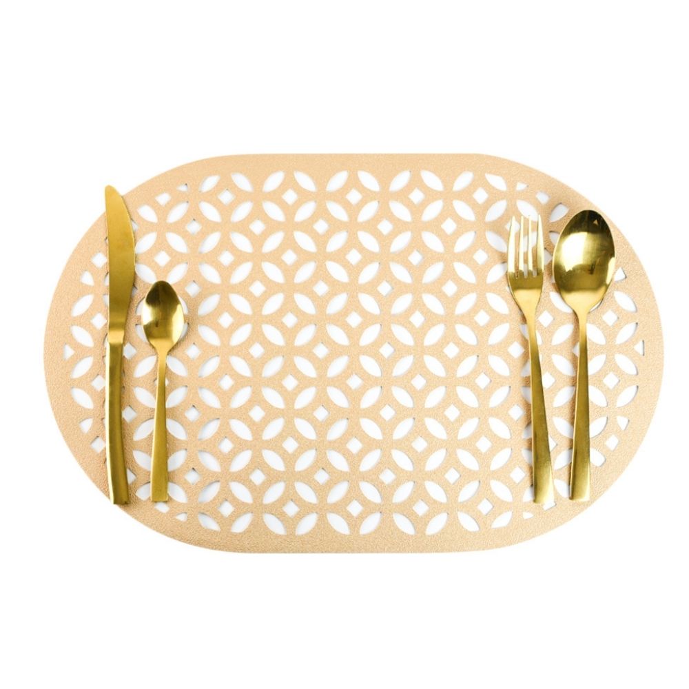 HAPPY TABLE Placemat PVC Oblong Diamond Beige