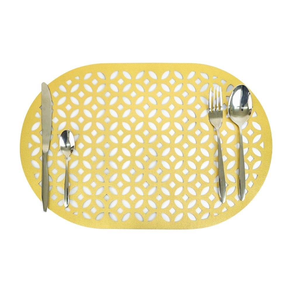 HAPPY TABLE Placemat PVC Oblong Diamond Gold
