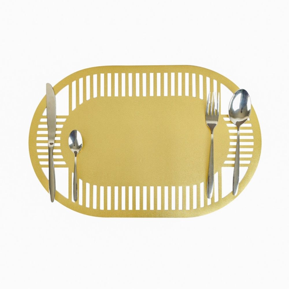 HAPPY TABLE Placemat PVC Oblong Gold