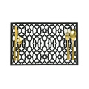 HAPPY TABLE Placemat PVC Greek Pattern Black