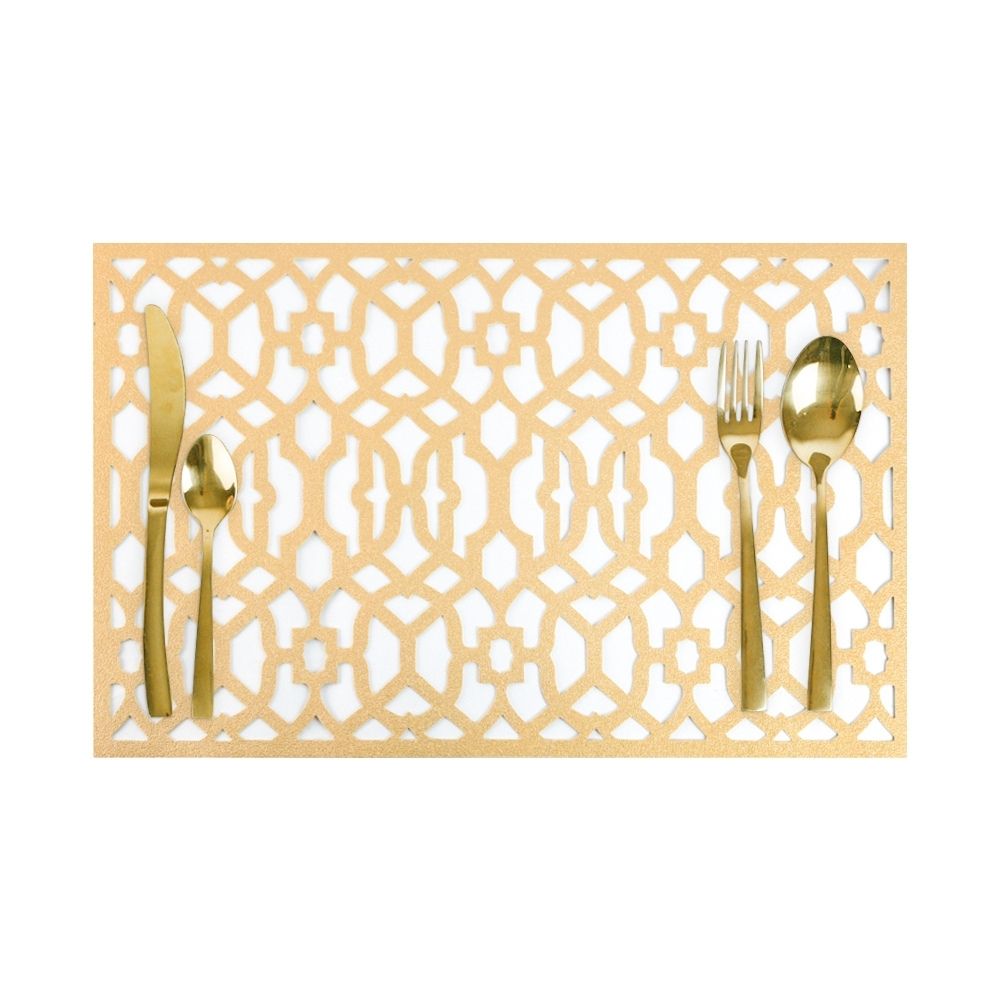 HAPPY TABLE Placemat PVC Greek Pattern Beige