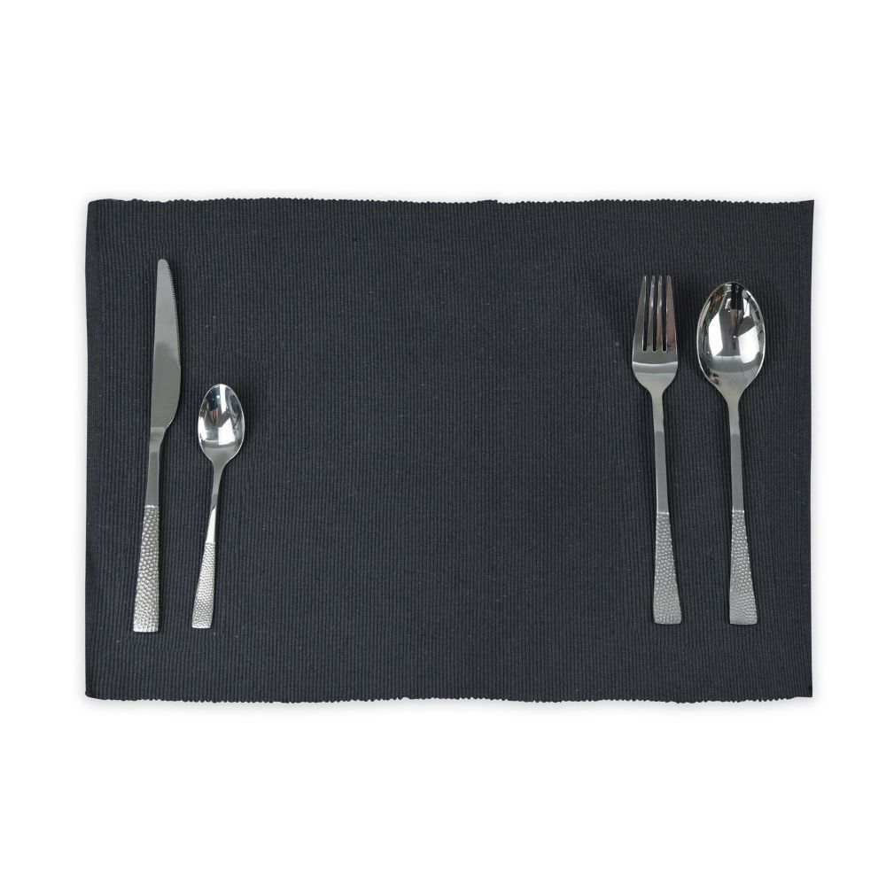 HAPPY TABLE Ribbed Placemat Gray