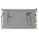 HAPPY TABLE Placemat With Tassel Light Gray
