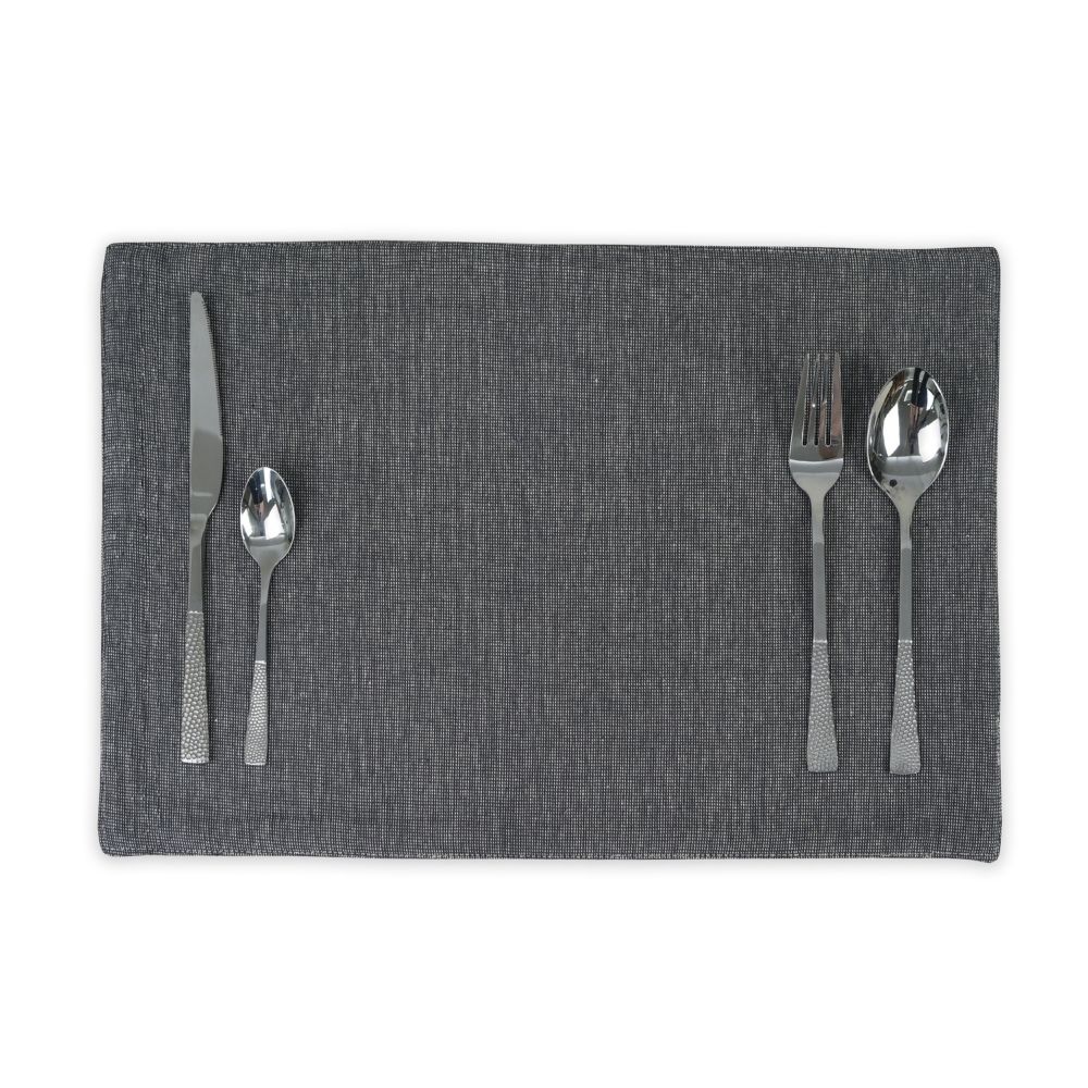 HAPPY TABLE Placemat Hemmed Dark Gray