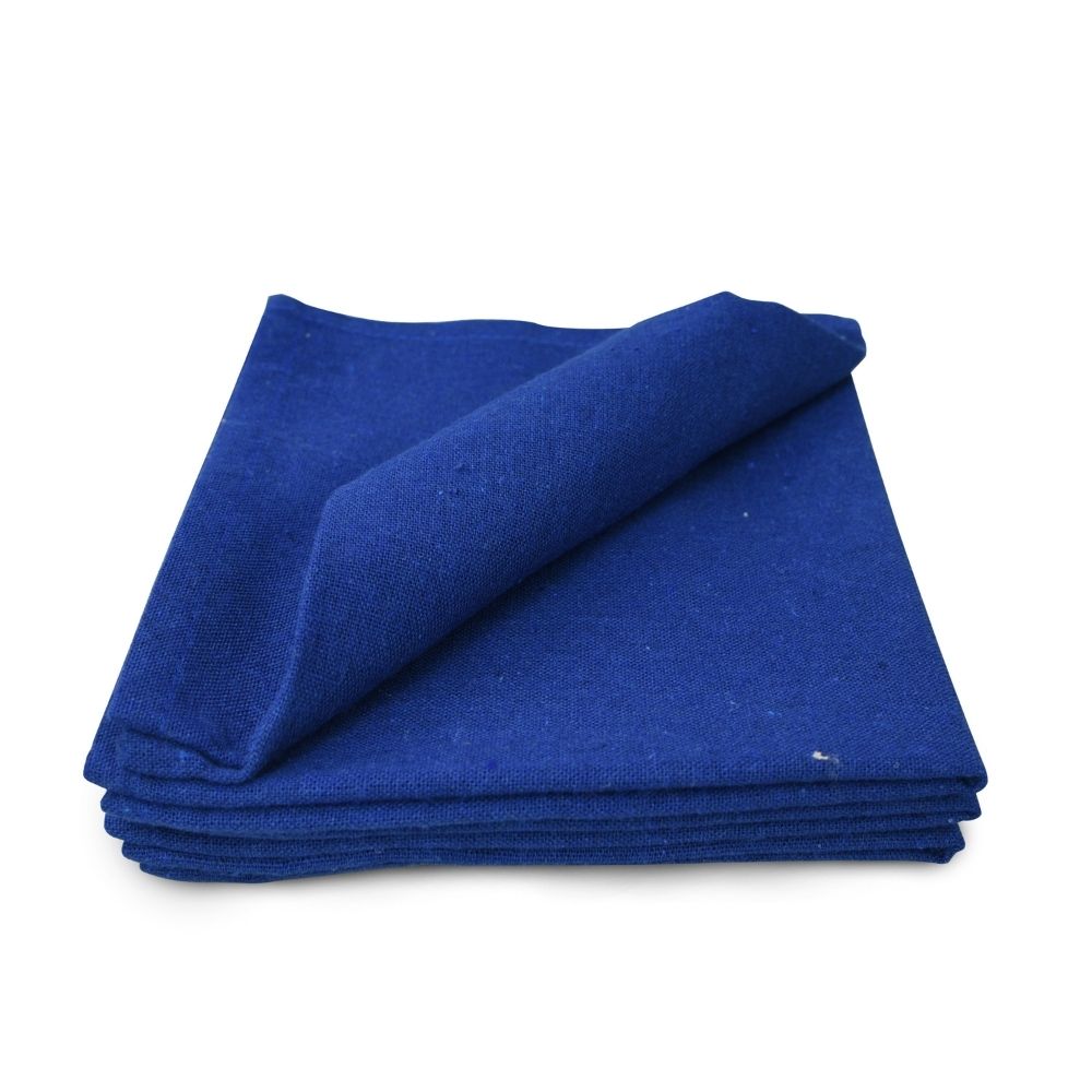 HAPPY TABLE Table Napkin Set of 4 Plain Navy Blue