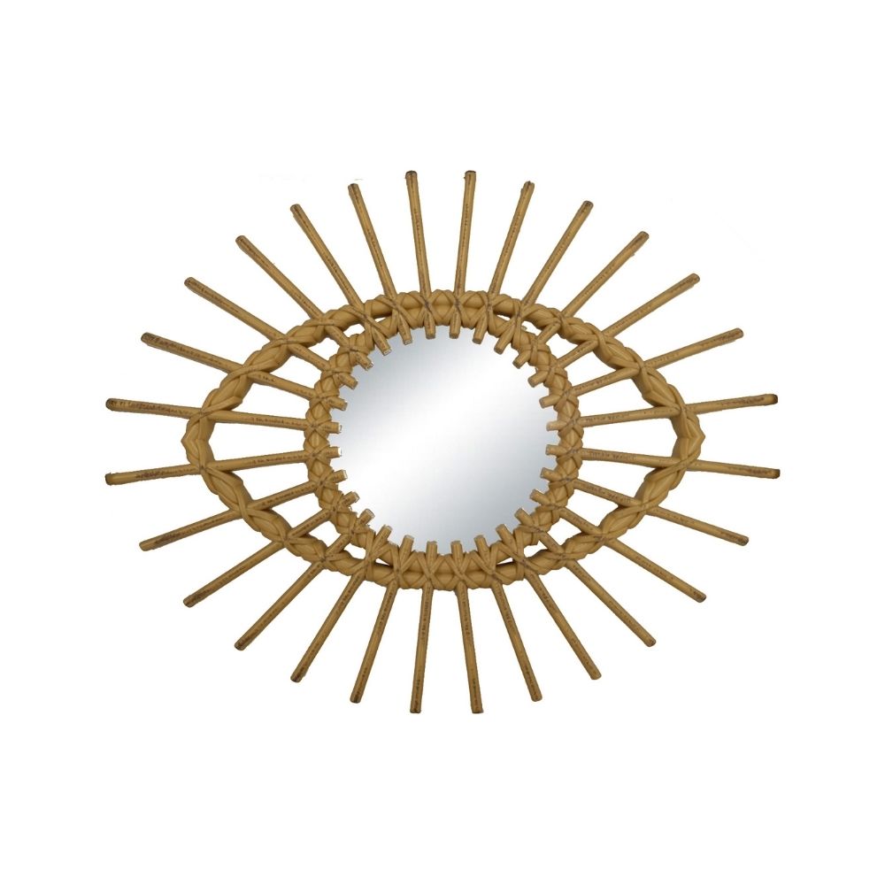 Rattan Eyed-Shaped Decorative Mirror 6080