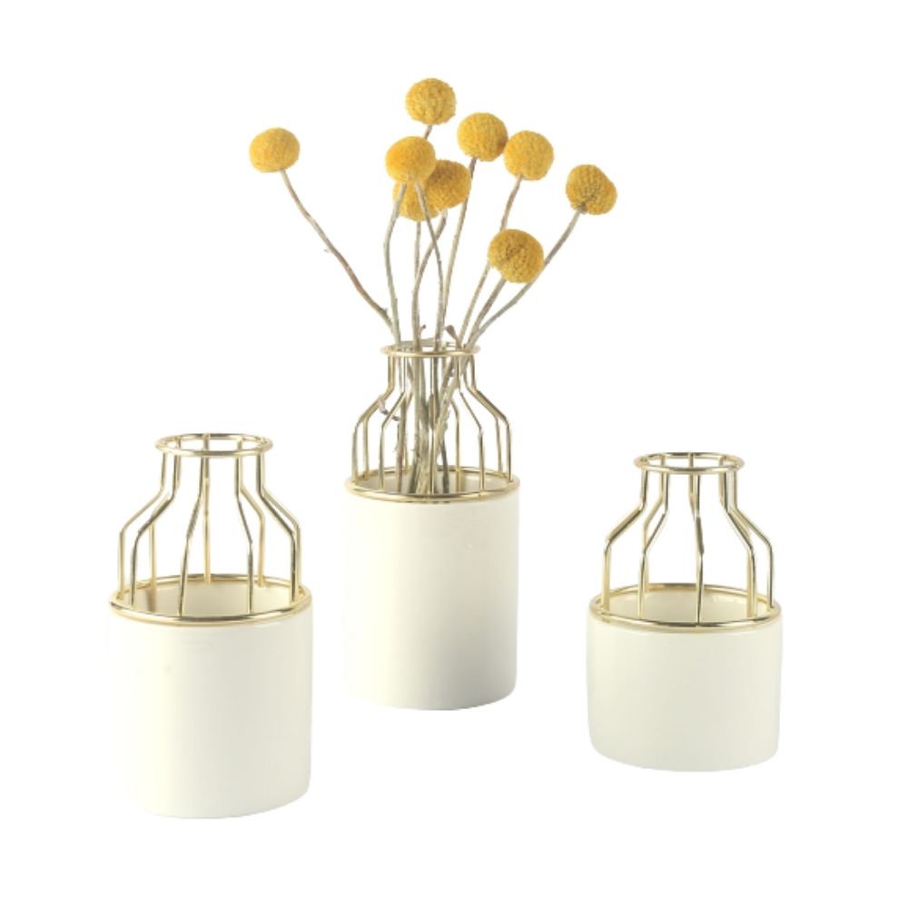 Ceramic Gold Metal Vase BR109