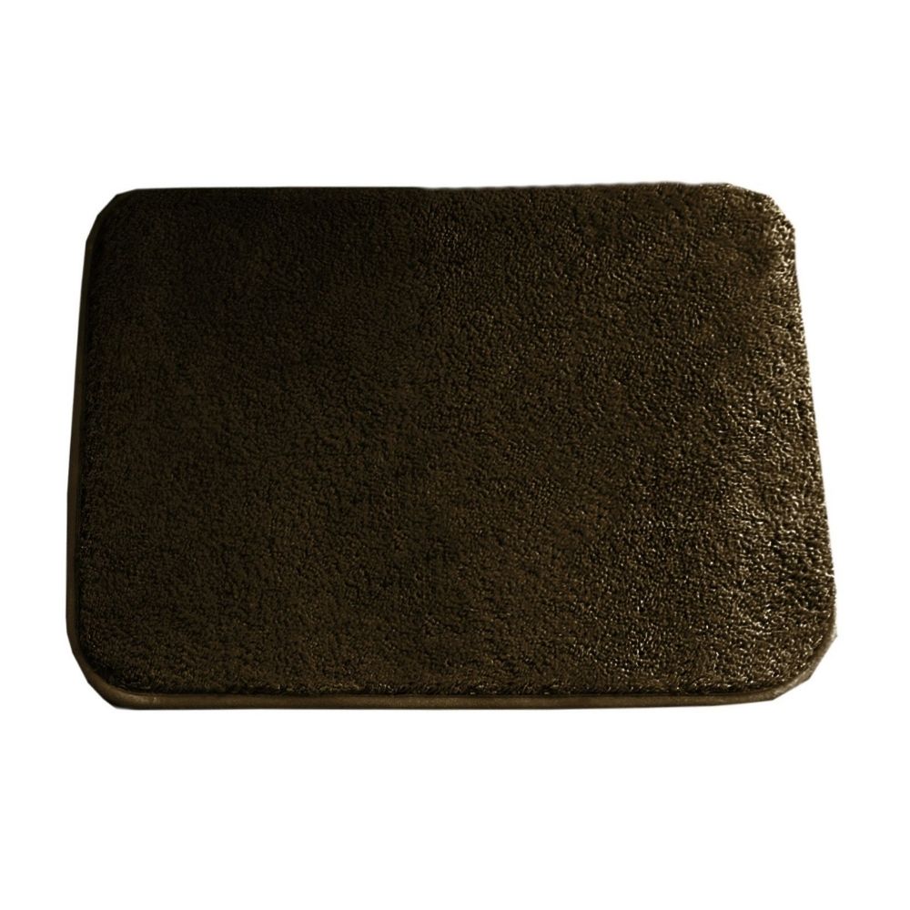 BARE FOOT Microfiber Bathroom Rug Dark Brown With Multiple Size Variations
