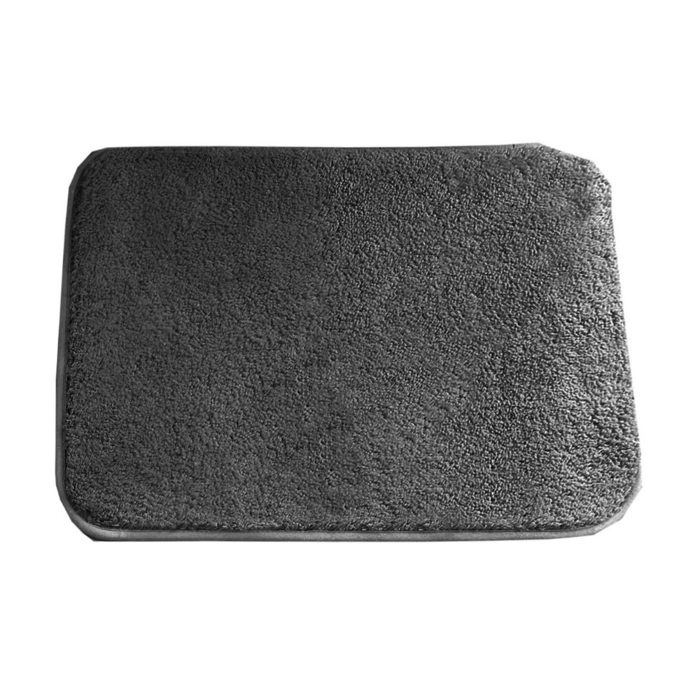 BARE FOOT Microfiber Bathroom Rug Dark Gray With Multiple Size Variations