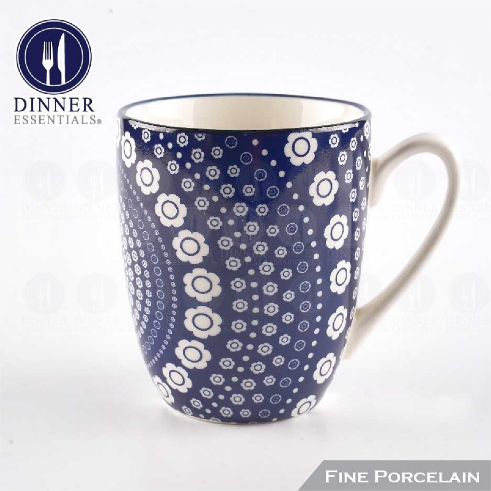 Dinner Essential Decorative Printed Dinnerware Blue Flowers