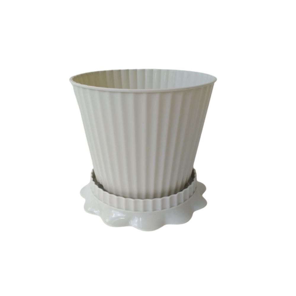 Plastic Pots Indoor Flower Plant Pot White