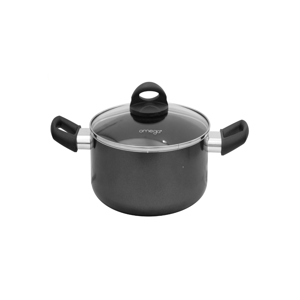 OMEGA Callie Aluminum Non-stick Dutch Oven with Glass Lid