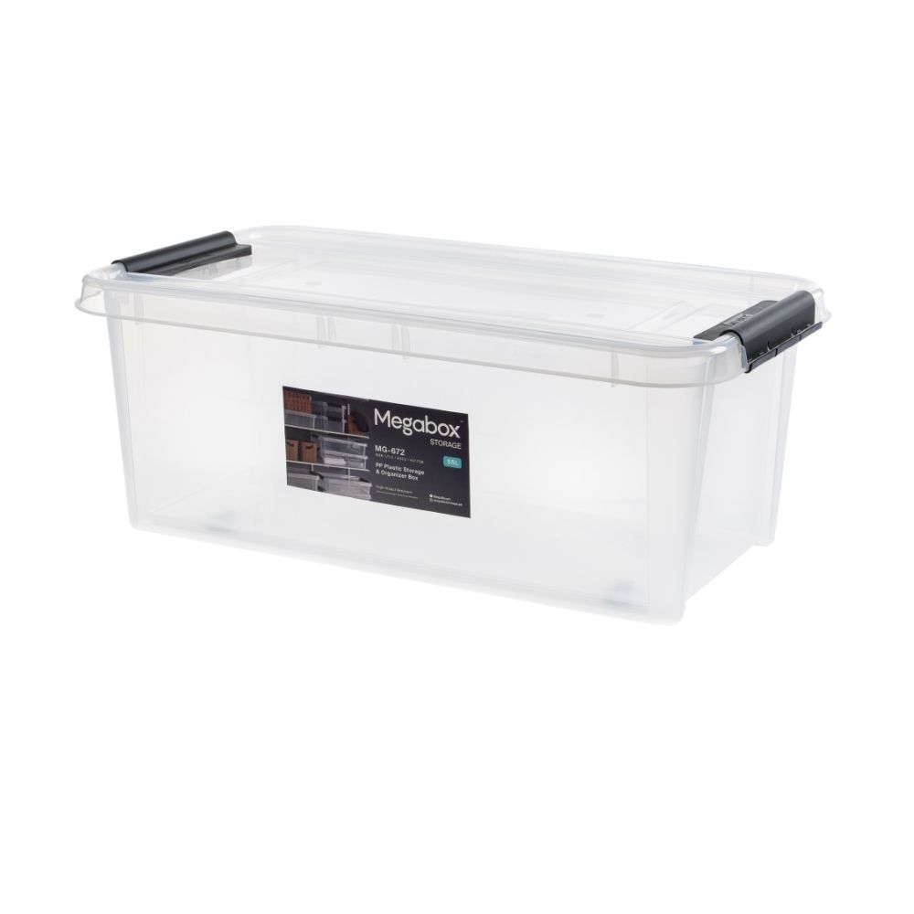 MEGABOX MG672 Storage Box 55 Liters  Trans Clear
