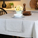 HAPPY TABLE Table Cloth Hemmed Chambray With Multiple Size Variations