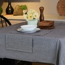 HAPPY TABLE Table Cloth Hemmed Dark Gray With Multiple Size Variations