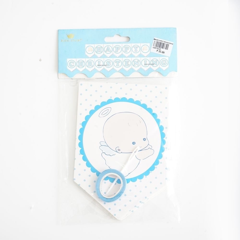 Happy Christening Banner Party Decoration