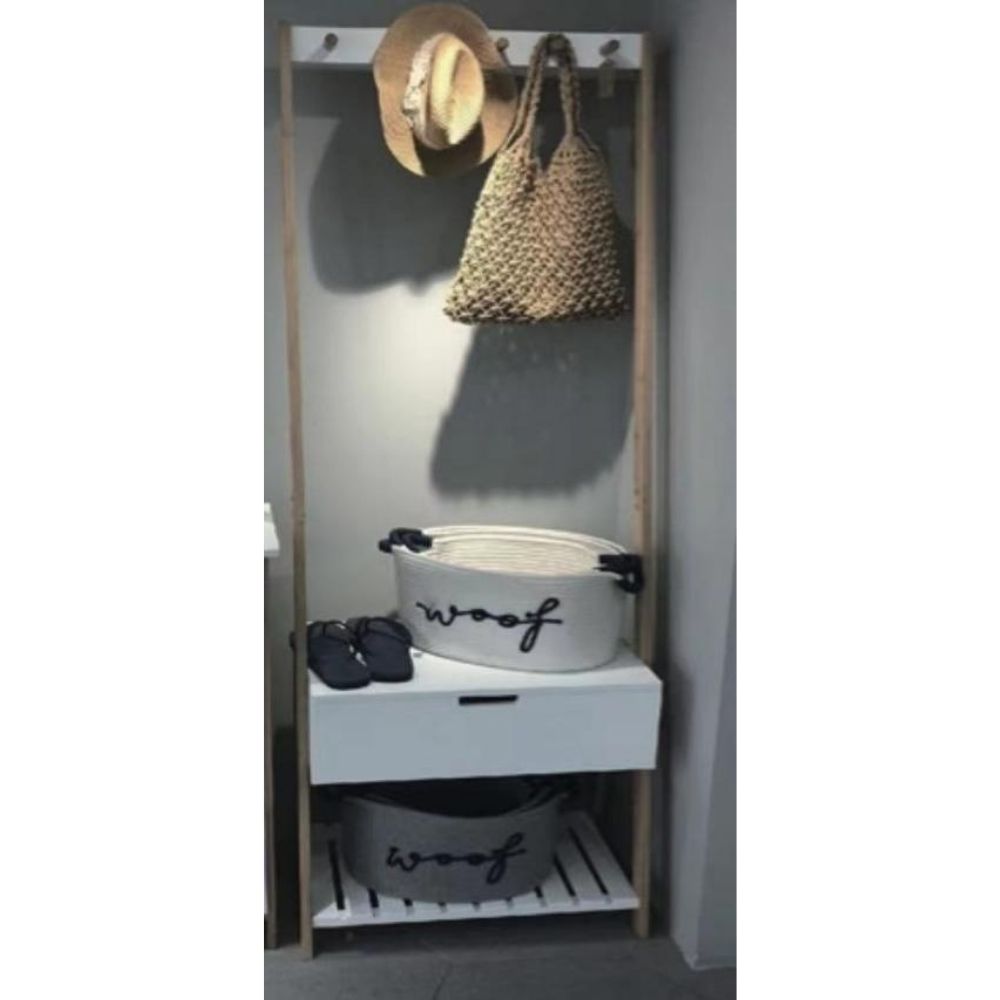 GRAB & GO Xylas 2 Tier Rack With 1 drawer + Cloth Rack